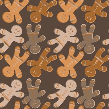 a gingerbread man, a festive curly cookie. Design element