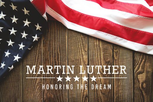 Martin Luther King Day Anniversary - American flag on abstract background