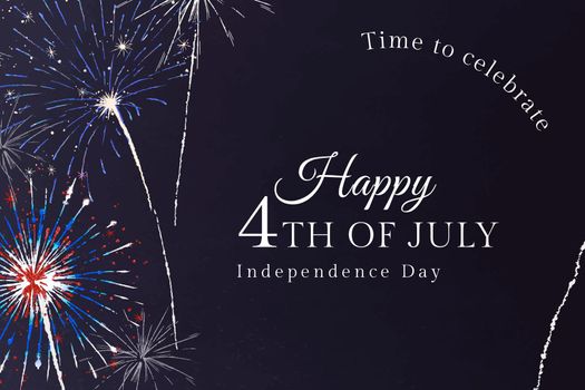 4th of July template vector for banner with editable text
