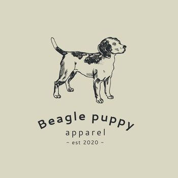 Boutique business logo template vector in vintage dog beagle theme