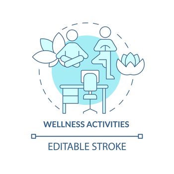 Wellbeing activities concept icon