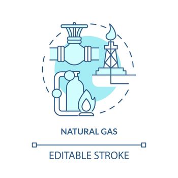 Natural gas turquoise blue concept icon