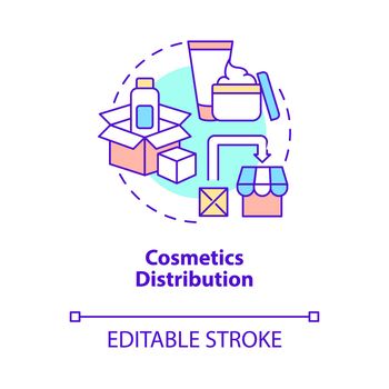 Cosmetics distribution concept icon
