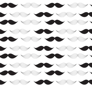 Moustache Seamless Pattern Vector Illustration