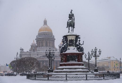  St. Isaac's Cathedral and Equestrian Statue of Emperor Nicholas 1