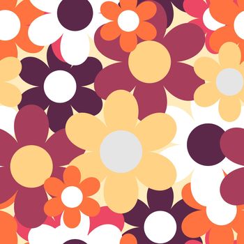 Flowers Nature Seamless Pattern Background Vector Illustration