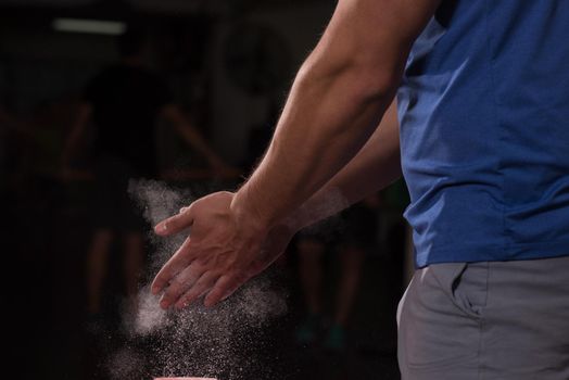 Gym Chalk Magnesium Carbonate hands clapping man