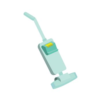 A vector illustration of an old style vacuum cleaner. Retro vacuum cleaner Icon illustration. Upright vacuum cleaner.