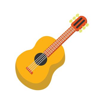 vector of acoustic guitar, flat style illustration