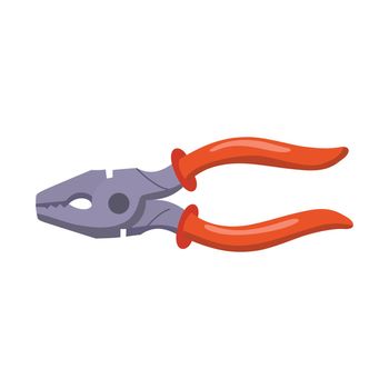 Pliers icon. Simple flat logo of pliers on white background Vector illustration.