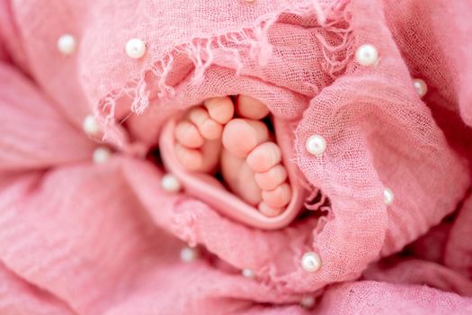 Newborn baby feet portrait