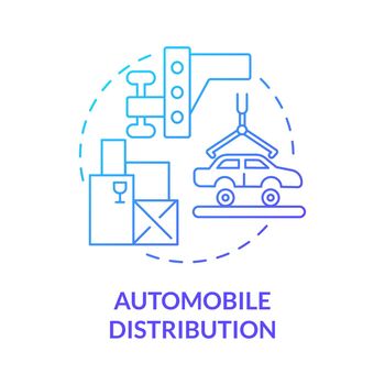 Automobile distribution blue gradient concept icon