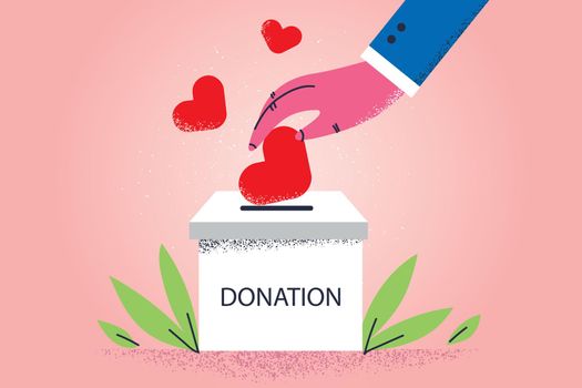 Donation box and love concept