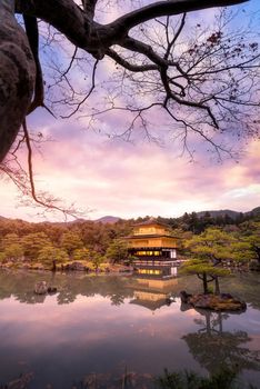 Kinkakuji Temple the temple of the Golden Pavilion a buddhist temple in Kyoto,Japan