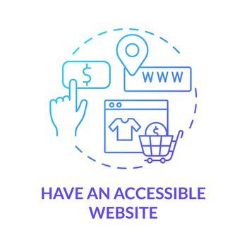 Have accessible website blue gradient concept icon