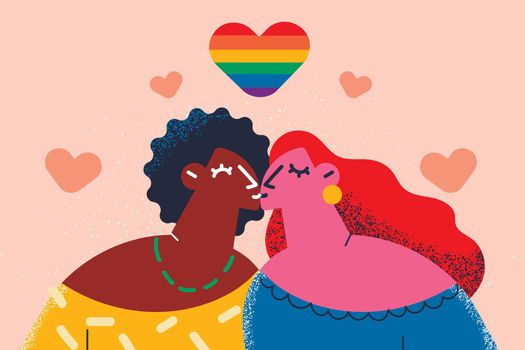 Mixed race lesbian love concept