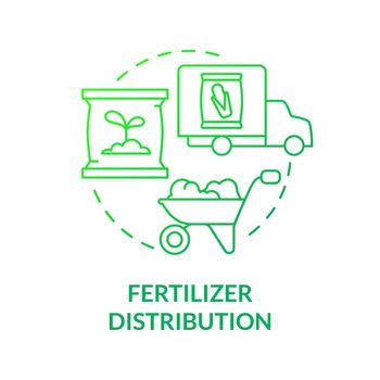 Fertilizer distribution green gradient concept icon