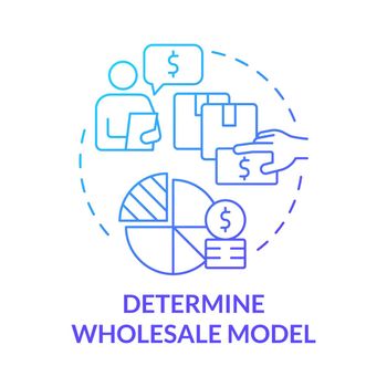 Determine wholesale model blue gradient concept icon