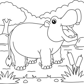 Hippopotamus Coloring Page for Kids