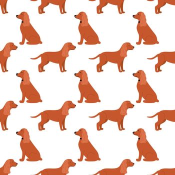 Seamless pattern with canine American or English Cocker Spaniel dog breed