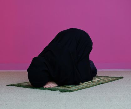 Muslim woman namaz praying Allah