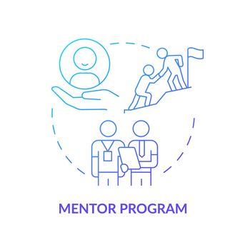 Mentor for new hire concept icon