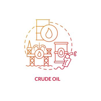 Crude oil red gradient concept icon