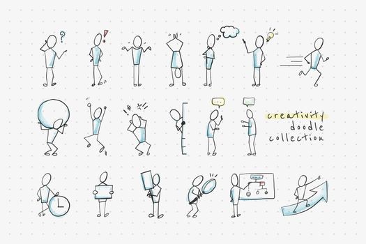 Creativity doodle design collection vector