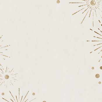 Sparkling firework beige background vector new year celebration