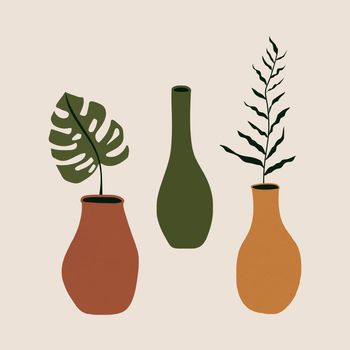 Plant in vase vector design element