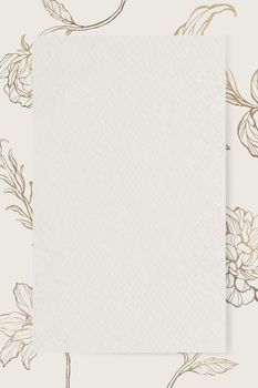 Rectangle paper on floral outline background vector