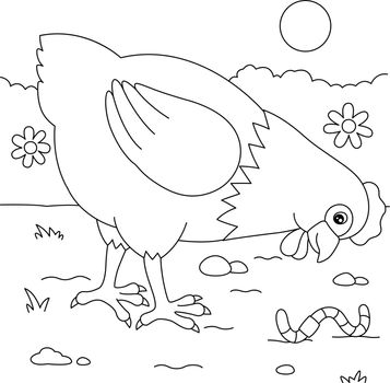 Chicken Coloring Page for Kids