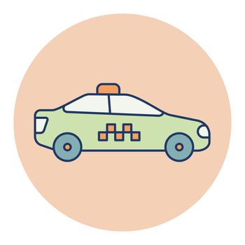 Taxi car flat vector icon