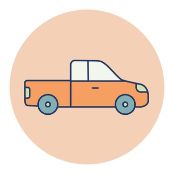 Pickup car flat vector icon