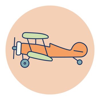 Light aircraft plane vector icon. Graph symbol for travel and tourism web site and apps design, logo, app, UI