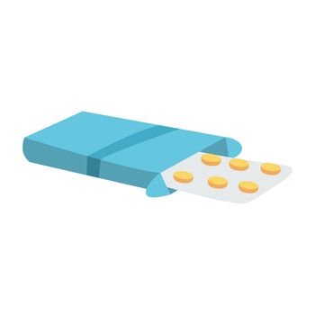 Flat medical pills icon Tablets symbol Healthcare flat design