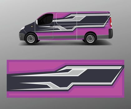 cargo van wrap vector, Graphic abstract stripe designs for wrap branding vehicle