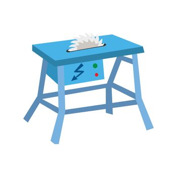 blue circular saw bench. suitable for carving tools vector illustration