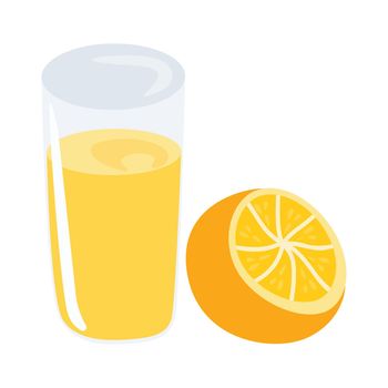 orange juice with an orange illustration on the side
