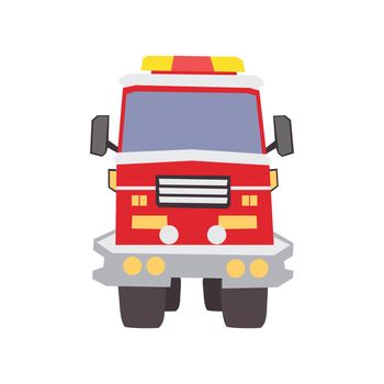 Flat fire truck icon. Flat design fire fighting equipment icon