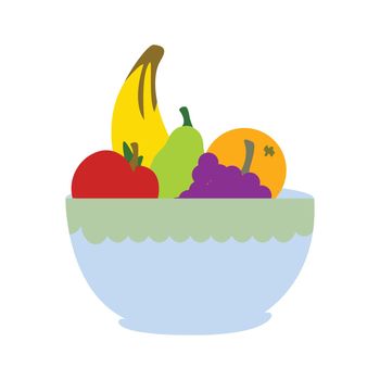 fruit salad plate isolated icon with vector illustration