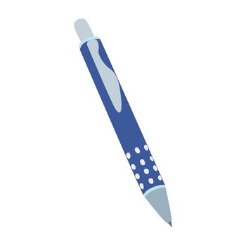 ballpoint pen in dark blue and light gray, flat design vector illustrations