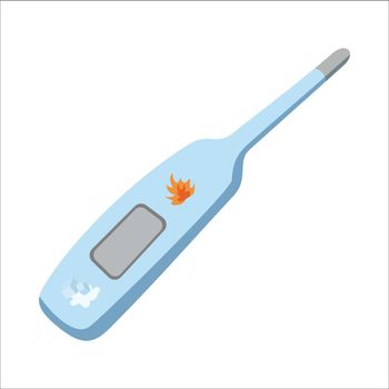 The thermometer is blue, and it measures temperature or temperature, as well as changes in temperature vector illustrations