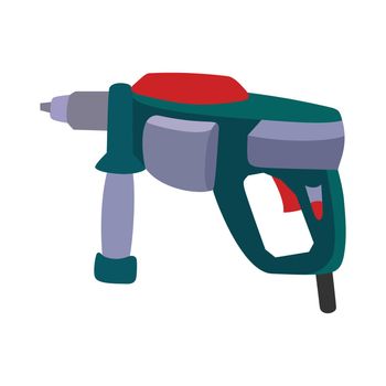 Corded drills can be used to drill gypsum, wood, and iron if only using a small drill bit vector illustration