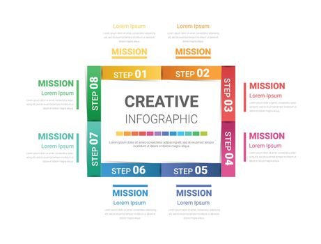 Infographic design template with numbers 8 option for Presentation