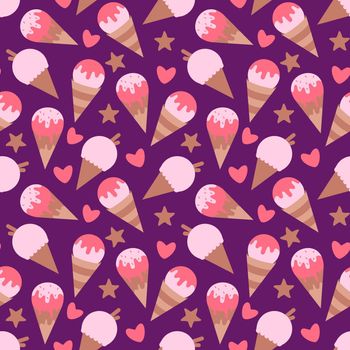 Seamless texture with ice cream. Abstract vector illustration.