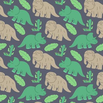 funny dinosaurs seamless pattern Ideal for cards, invitations, wallpaper, backgrounds and children room decoration.