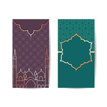 Modern Elegant Islamic Mosque Building and pattern ornament . islamic background banner