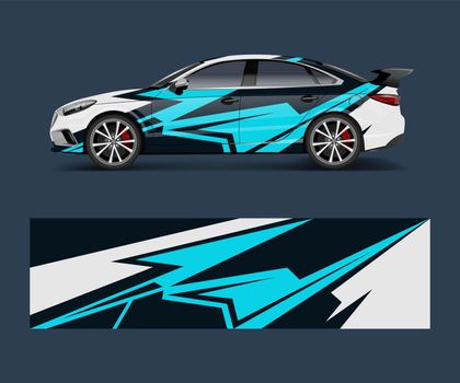 Car decal graphic vector wrap vinyl sticker. Graphic abstract wave shape designs for branding, race and drift car template design vector