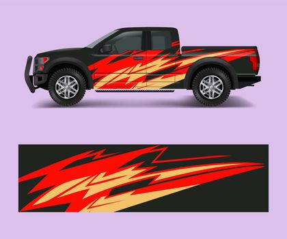 Racing graphic background vector for Truck, Pickup and vehicle branding. vinyl and wrap design vector
